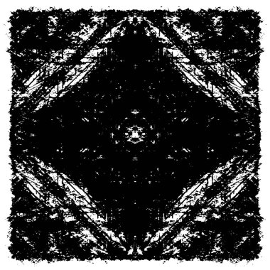 Vektör grunge dokusu. Siyah beyaz arka plan. Soyut monokrom resim koyu tonlarda solmuş bir efekt içerir