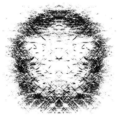 Vektör grunge dokusu. Siyah beyaz arka plan. Soyut monokrom resim koyu tonlarda solmuş bir efekt içerir