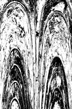 Vektör grunge dokusu. Siyah beyaz arka plan. Soyut monokrom resim koyu tonlarda solmuş bir efekt içerir