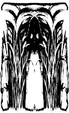 Vektör grunge dokusu. Siyah beyaz arka plan. Soyut monokrom resim koyu tonlarda solmuş bir efekt içerir