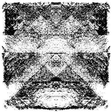 Vektör grunge dokusu. Siyah beyaz arka plan. Soyut monokrom resim koyu tonlarda solmuş bir efekt içerir