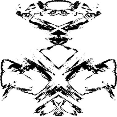 Vektör grunge dokusu. Siyah beyaz arka plan. Soyut monokrom resim koyu tonlarda solmuş bir efekt içerir