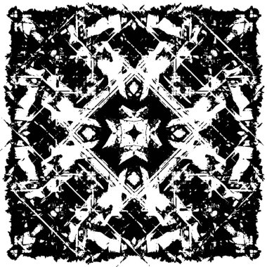 Vektör grunge dokusu. Siyah beyaz arka plan. Soyut monokrom resim koyu tonlarda solmuş bir efekt içerir