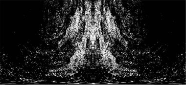 Vektör grunge dokusu. Siyah beyaz arka plan. Soyut monokrom resim koyu tonlarda solmuş bir efekt içerir