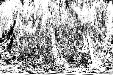 Vektör grunge dokusu. Siyah beyaz arka plan. Soyut monokrom resim koyu tonlarda solmuş bir efekt içerir