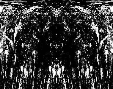 Vektör grunge dokusu. Siyah beyaz arka plan. Soyut monokrom resim koyu tonlarda solmuş bir efekt içerir