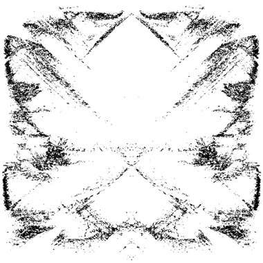 Vektör grunge dokusu. Siyah beyaz arka plan. Soyut monokrom resim koyu tonlarda solmuş bir efekt içerir