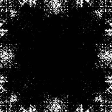 Vektör grunge dokusu. Siyah beyaz arka plan. Soyut monokrom resim koyu tonlarda solmuş bir efekt içerir