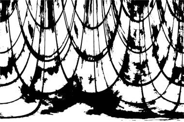 Vektör grunge dokusu. Siyah beyaz arka plan. Soyut monokrom resim koyu tonlarda solmuş bir efekt içerir