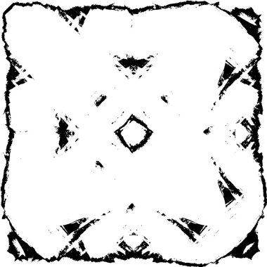 Vektör grunge dokusu. Siyah beyaz arka plan. Soyut monokrom resim koyu tonlarda solmuş bir efekt içerir