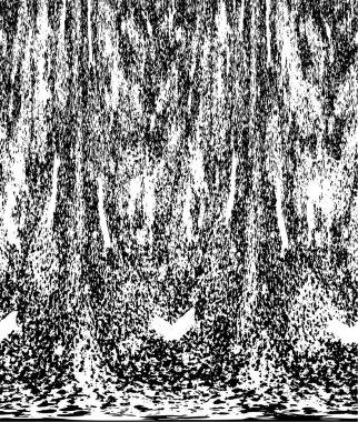 Vektör grunge dokusu. Siyah beyaz arka plan. Soyut monokrom resim koyu tonlarda solmuş bir efekt içerir