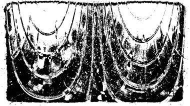 Vektör grunge dokusu. Siyah beyaz arka plan. Soyut monokrom resim koyu tonlarda solmuş bir efekt içerir