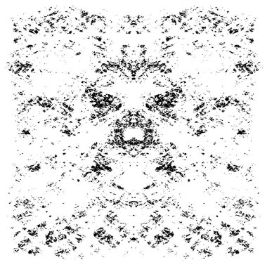 Vektör grunge dokusu. Siyah beyaz arka plan. Soyut monokrom resim koyu tonlarda solmuş bir efekt içerir