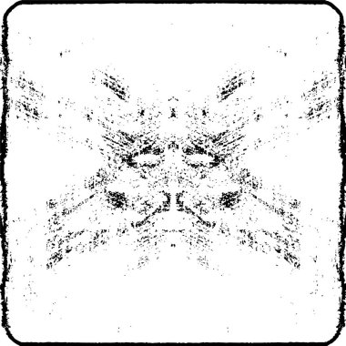 Vektör grunge dokusu. Siyah beyaz arka plan. Soyut monokrom resim koyu tonlarda solmuş bir efekt içerir