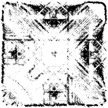 Vektör grunge dokusu. Siyah beyaz arka plan. Soyut monokrom resim koyu tonlarda solmuş bir efekt içerir