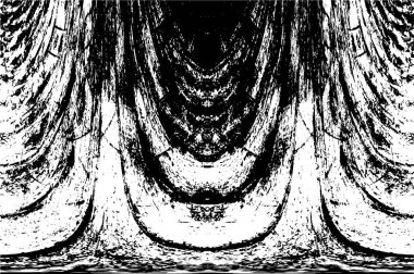 Vektör grunge dokusu. Siyah beyaz arka plan. Soyut monokrom resim koyu tonlarda solmuş bir efekt içerir