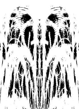 Vektör grunge dokusu. Siyah beyaz arka plan. Soyut monokrom resim koyu tonlarda solmuş bir efekt içerir