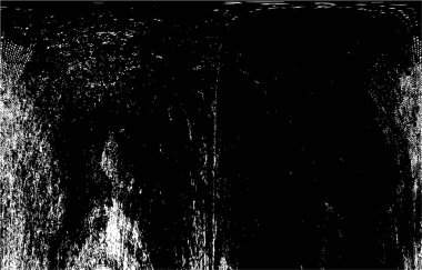 Grunge üst üste biniyor. Soyut siyah-beyaz vektör arkaplanı. Çatlak, leke ve noktalarda kirli desenli tek renkli klasik yüzey. Karanlık korku tarzında eski bir duvar.