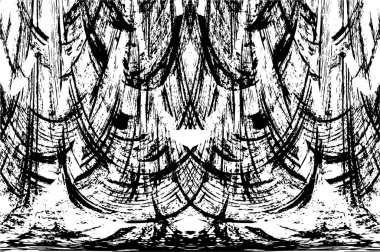 Grunge üst üste biniyor. Soyut siyah-beyaz vektör arkaplanı. Çatlak, leke ve noktalarda kirli desenli tek renkli klasik yüzey. Karanlık korku tarzında eski bir duvar.