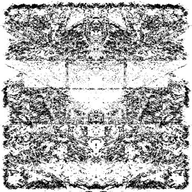 Grunge üst üste biniyor. Soyut siyah-beyaz vektör arkaplanı. Çatlak, leke ve noktalarda kirli desenli tek renkli klasik yüzey. Karanlık korku tarzında eski bir duvar.