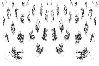 Grunge dikey olarak simetrik siyah beyaz doku. Tek renkli yıpranmış kaplama deseni. 