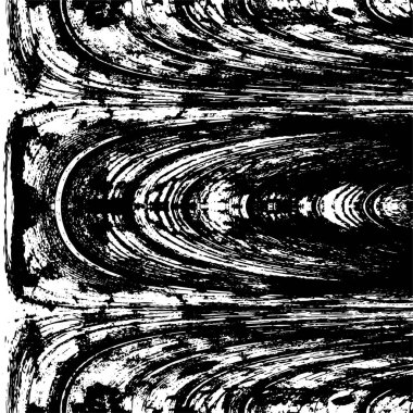 Grunge üst üste biniyor. Soyut siyah-beyaz vektör arkaplanı. Çatlak, leke ve noktalarda kirli desenli tek renkli klasik yüzey. Karanlık korku tarzında eski bir duvar.