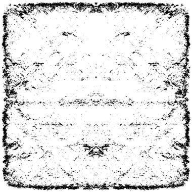 Grunge üst üste biniyor. Soyut siyah-beyaz vektör arkaplanı. Çatlak, leke ve noktalarda kirli desenli tek renkli klasik yüzey. Karanlık korku tarzında eski bir duvar.