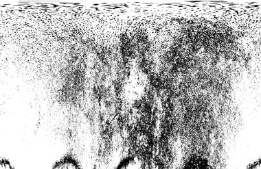 Grunge üst üste biniyor. Soyut siyah-beyaz vektör arkaplanı. Çatlak, leke ve noktalarda kirli desenli tek renkli klasik yüzey. Karanlık korku tarzında eski bir duvar.