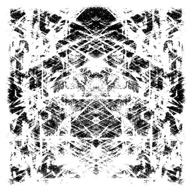 Grunge üst üste biniyor. Soyut siyah-beyaz vektör arkaplanı. Çatlak, leke ve noktalarda kirli desenli tek renkli klasik yüzey. Karanlık korku tarzında eski bir duvar.