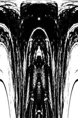 Grunge üst üste biniyor. Soyut siyah-beyaz vektör arkaplanı. Çatlak, leke ve noktalarda kirli desenli tek renkli klasik yüzey. Karanlık korku tarzında eski bir duvar.