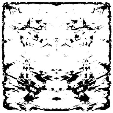 Grunge üst üste biniyor. Soyut siyah-beyaz vektör arkaplanı. Çatlak, leke ve noktalarda kirli desenli tek renkli klasik yüzey. Karanlık korku tarzında eski bir duvar.