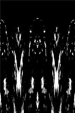 Grunge üst üste biniyor. Soyut siyah-beyaz vektör arkaplanı. Çatlak, leke ve noktalarda kirli desenli tek renkli klasik yüzey. Karanlık korku tarzında eski bir duvar.