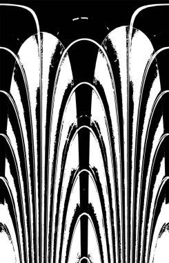 Grunge üst üste biniyor. Soyut siyah-beyaz vektör arkaplanı. Çatlak, leke ve noktalarda kirli desenli tek renkli klasik yüzey. Karanlık korku tarzında eski bir duvar.