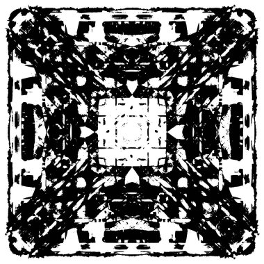 Grunge üst üste biniyor. Soyut siyah-beyaz vektör arkaplanı. Çatlak, leke ve noktalarda kirli desenli tek renkli klasik yüzey. Karanlık korku tarzında eski bir duvar.