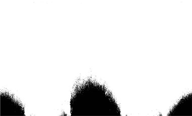 Grunge üst üste biniyor. Soyut siyah-beyaz vektör arkaplanı. Çatlak, leke ve noktalarda kirli desenli tek renkli klasik yüzey. Karanlık korku tarzında eski bir duvar.