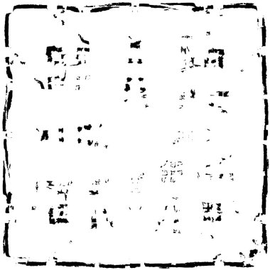 Grunge üst üste biniyor. Soyut siyah-beyaz vektör arkaplanı. Çatlak, leke ve noktalarda kirli desenli tek renkli klasik yüzey. Karanlık korku tarzında eski bir duvar.