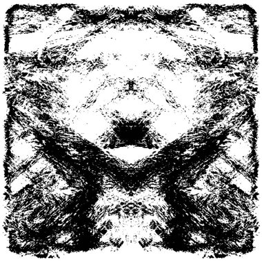 Grunge üst üste biniyor. Soyut siyah-beyaz vektör arkaplanı. Çatlak, leke ve noktalarda kirli desenli tek renkli klasik yüzey. Karanlık korku tarzında eski bir duvar.