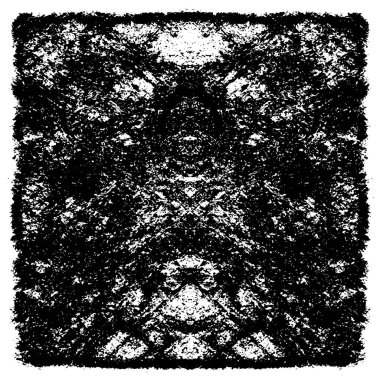 Grunge üst üste biniyor. Soyut siyah-beyaz vektör arkaplanı. Çatlak, leke ve noktalarda kirli desenli tek renkli klasik yüzey. Karanlık korku tarzında eski bir duvar.