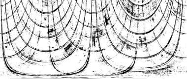 Grunge üst üste biniyor. Soyut siyah-beyaz vektör arkaplanı. Çatlak, leke ve noktalarda kirli desenli tek renkli klasik yüzey. Karanlık korku tarzında eski bir duvar.