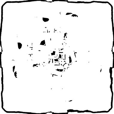 Grunge üst üste biniyor. Soyut siyah-beyaz vektör arkaplanı. Çatlak, leke ve noktalarda kirli desenli tek renkli klasik yüzey. Karanlık korku tarzında eski bir duvar.