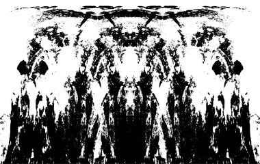 Grunge üst üste biniyor. Soyut siyah-beyaz vektör arkaplanı. Çatlak, leke ve noktalarda kirli desenli tek renkli klasik yüzey. Karanlık korku tarzında eski bir duvar.