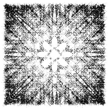 Grunge üst üste biniyor. Soyut siyah-beyaz vektör arkaplanı. Çatlak, leke ve noktalarda kirli desenli tek renkli klasik yüzey. Karanlık korku tarzında eski bir duvar.