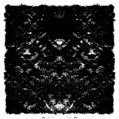 Grunge üst üste biniyor. Soyut siyah-beyaz vektör arkaplanı. Çatlak, leke ve noktalarda kirli desenli tek renkli klasik yüzey. Karanlık korku tarzında eski bir duvar.