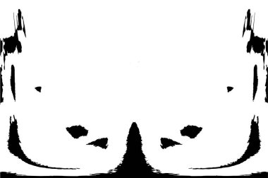 Grunge üst üste biniyor. Soyut siyah-beyaz vektör arkaplanı. Çatlak, leke ve noktalarda kirli desenli tek renkli klasik yüzey. Karanlık korku tarzında eski bir duvar.