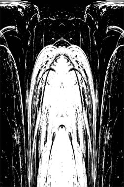 Grunge üst üste biniyor. Soyut siyah-beyaz vektör arkaplanı. Çatlak, leke ve noktalarda kirli desenli tek renkli klasik yüzey. Karanlık korku tarzında eski bir duvar.