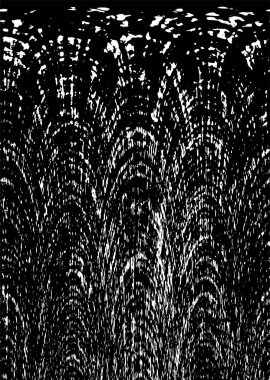 Grunge üst üste biniyor. Soyut siyah-beyaz vektör arkaplanı. Çatlak, leke ve noktalarda kirli desenli tek renkli klasik yüzey. Karanlık korku tarzında eski bir duvar.