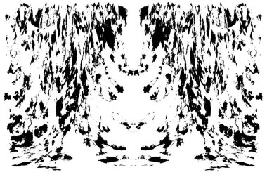 Grunge üst üste biniyor. Soyut siyah-beyaz vektör arkaplanı. Çatlak, leke ve noktalarda kirli desenli tek renkli klasik yüzey. Karanlık korku tarzında eski bir duvar.