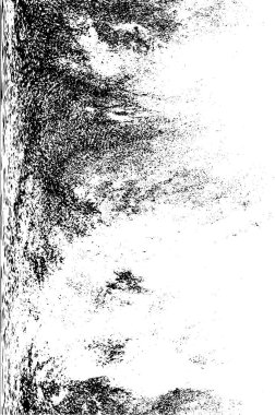 Grunge üst üste biniyor. Soyut siyah-beyaz vektör arkaplanı. Çatlak, leke ve noktalarda kirli desenli tek renkli klasik yüzey. Karanlık korku tarzında eski bir duvar.