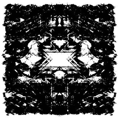 Grunge üst üste biniyor. Soyut siyah-beyaz vektör arkaplanı. Çatlak, leke ve noktalarda kirli desenli tek renkli klasik yüzey. Karanlık korku tarzında eski bir duvar.