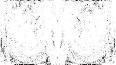 Grunge üst üste biniyor. Soyut siyah-beyaz vektör arkaplanı. Çatlak, leke ve noktalarda kirli desenli tek renkli klasik yüzey. Karanlık korku tarzında eski bir duvar.